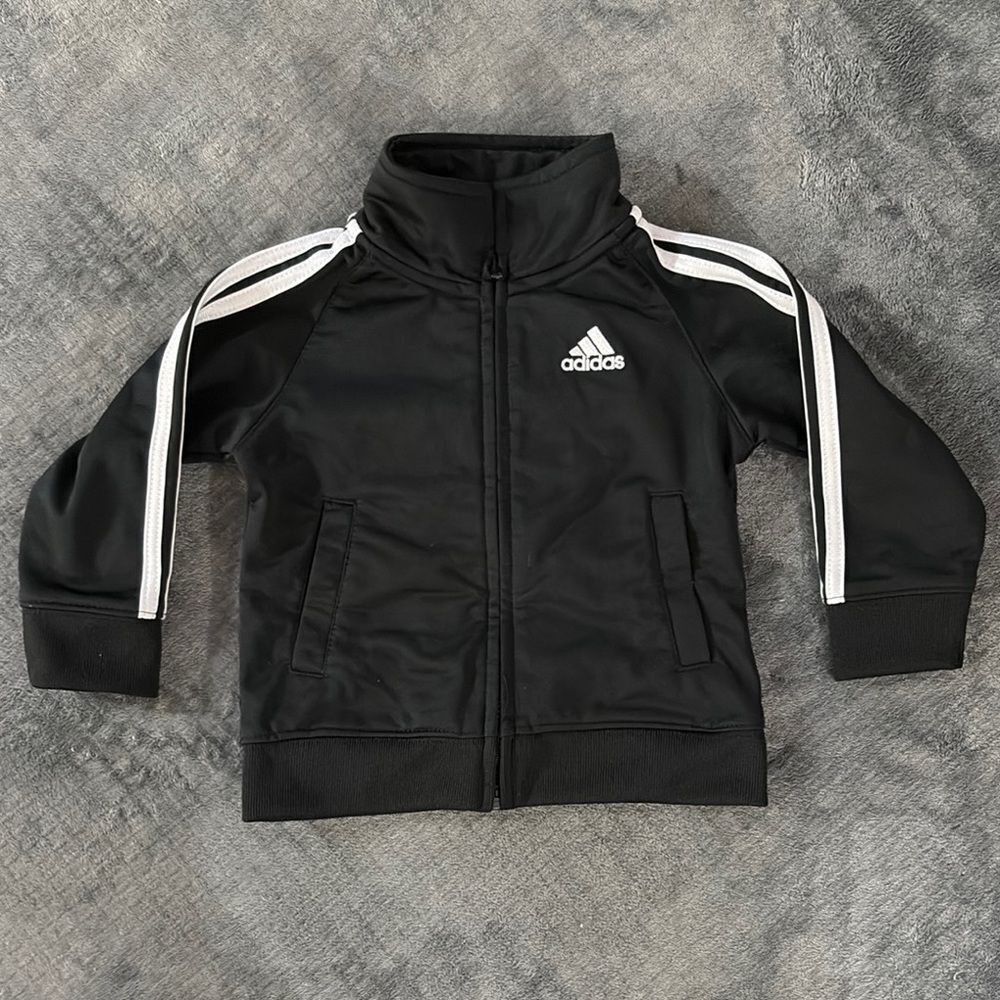 Adidas Black Jacket with White Accents